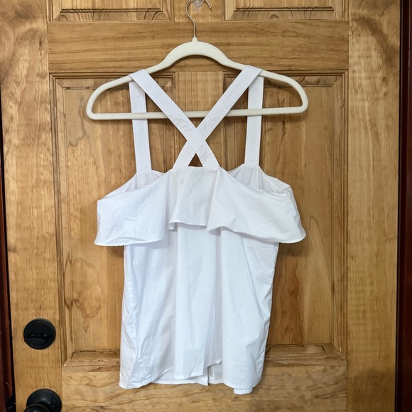 Michael Kors White Button-Down Ruffle Tank - Picture 8 of 10